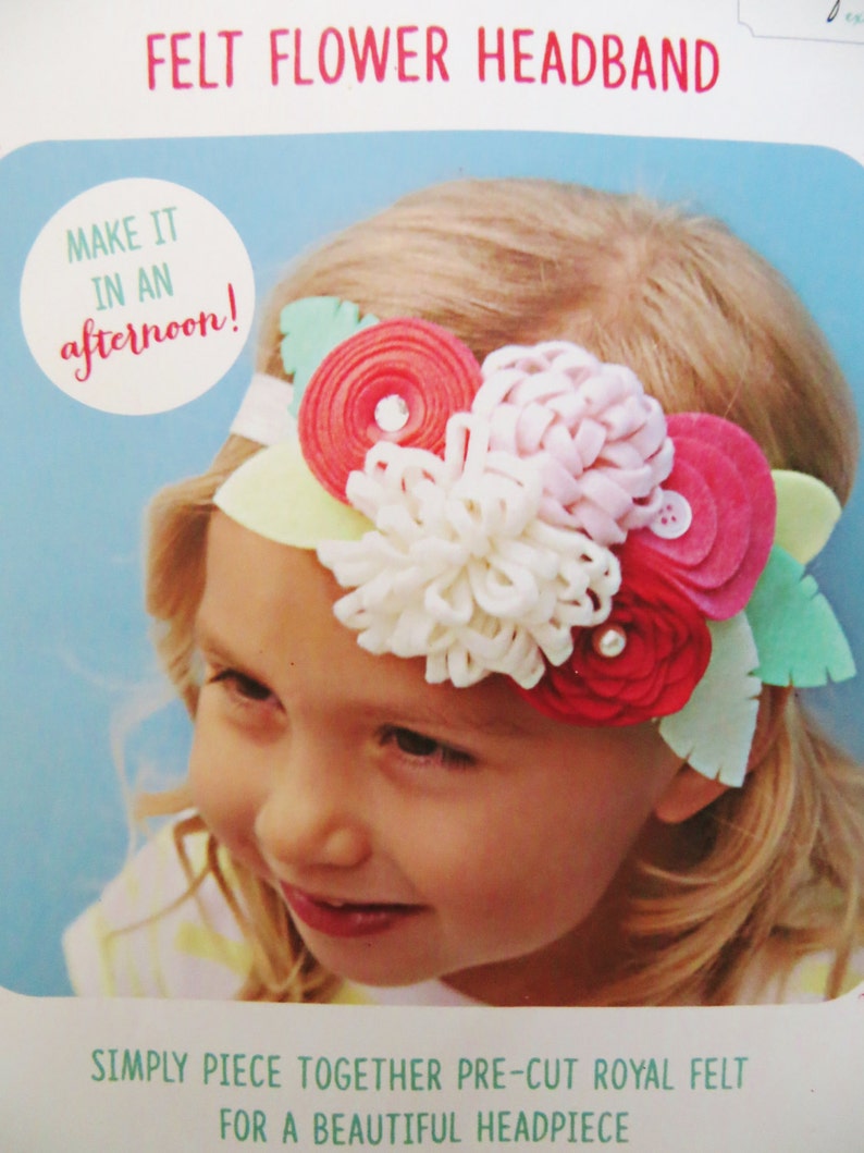 Felt Flower Headband Kit Crafternoon HRCN112 Hazel and Ruby Etsy