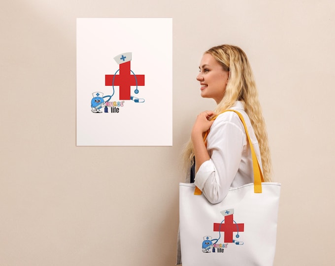 Nurse life tote bag