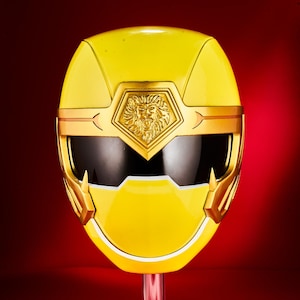 Casco de jinete ninja amarillo Tokusatsu Super Sentai Cosplay disfraz de Halloween cosplay fiesta de cumpleaños Cosplay