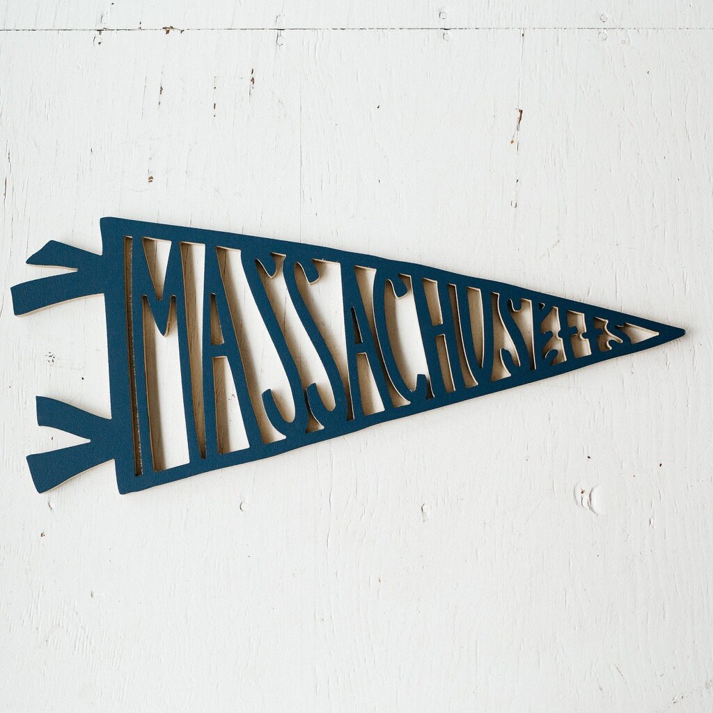Massachusetts pennant Etsy