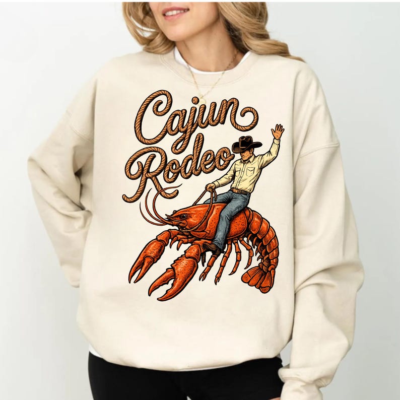 Cajun Rodeo Crawfish PNG | Cowboy Riding Crustacean Graphic | Western ...