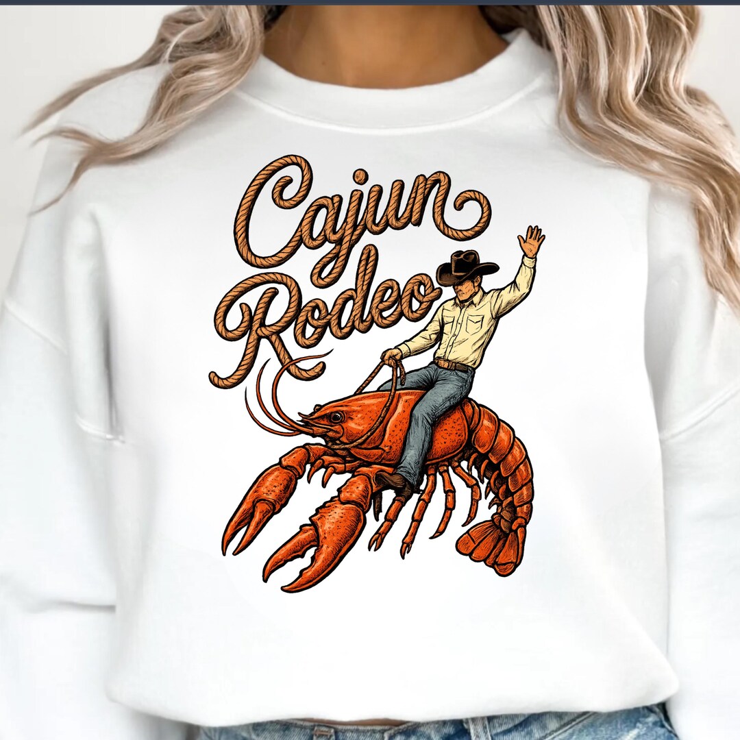 Cajun Rodeo Crawfish PNG | Cowboy Riding Crustacean Graphic | Western ...