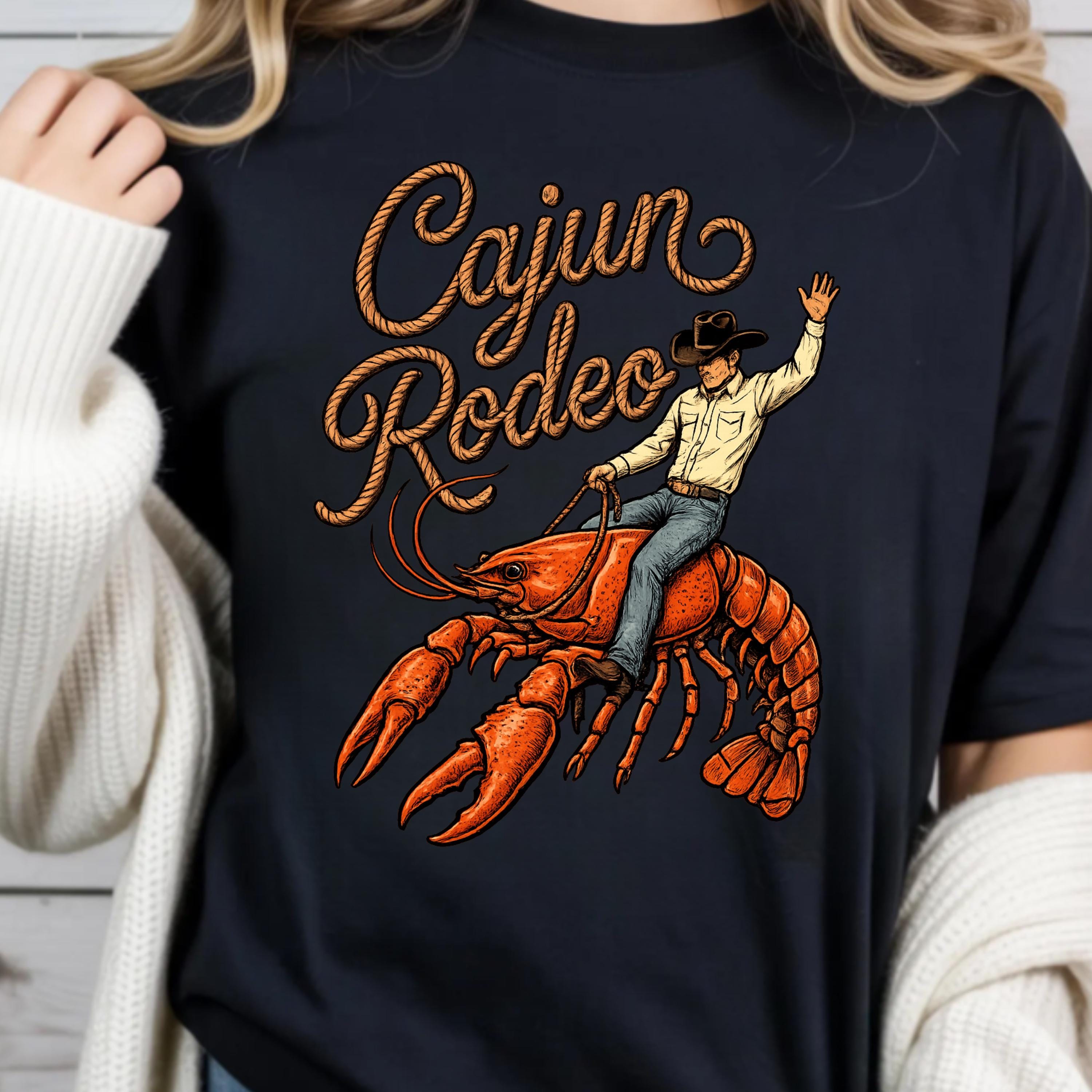 Cajun Rodeo Crawfish PNG | Cowboy Riding Crustacean Graphic | Western ...
