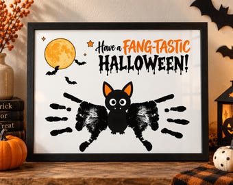 Bat Handprint Printable for Kids | Halloween Keepsake Craft for Babies, Toddlers, Preschool & Daycare