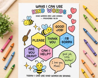 Proverbs 16:24 Bible Verse Printable Coloring Page  | Christian Kids Sunday School Activity