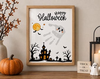 Ghost Handprint Printable for Kids | Halloween Keepsake Craft for Babies, Toddlers, Preschool & Daycare
