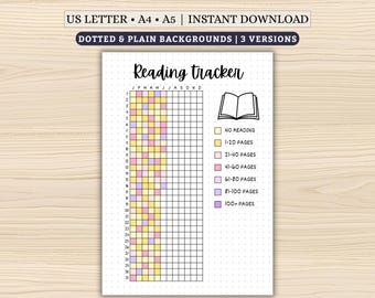 Year in Pixels Reading Tracker | Book Journal (Digital Download)