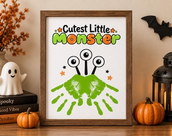 Monster Handprint Printable for Kids | Halloween Keepsake Craft for Babies, Toddlers, Preschool & Daycare