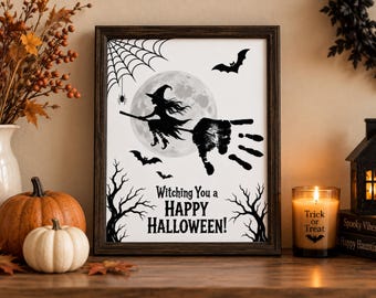 Witch Handprint Printable for Kids | Halloween Keepsake Craft for Babies, Toddlers, Preschool & Daycare