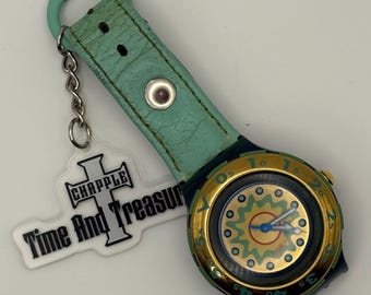 Vintage Upcycled Watch Keychain | Handmade Retro Keyring | One of