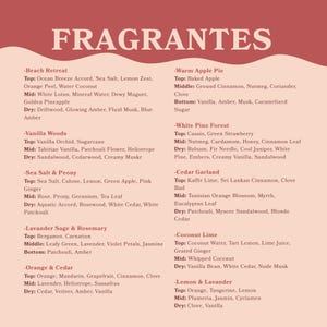 a menu for a restaurant with a list of ingredients