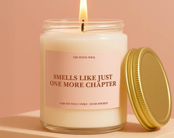 Book Lover Gift Just One More Chapter Candle Reading Fan Library Bookworm Booktok Funny Surprise Gift For Girls
