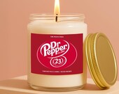 Dr. Pepper Scented Soy Candle - Funny Soda Lover Gift, Nostalgic Soda Pop Decor, Hand Poured Fizz Drink Inspired Candle