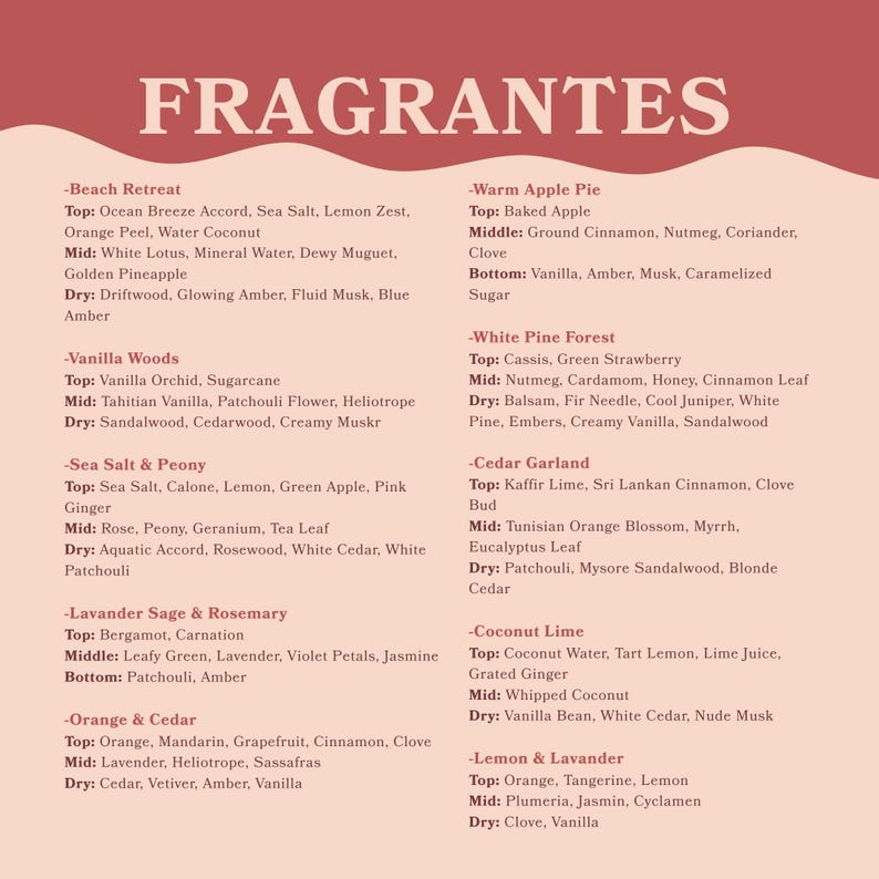 a menu for a restaurant with a list of ingredients