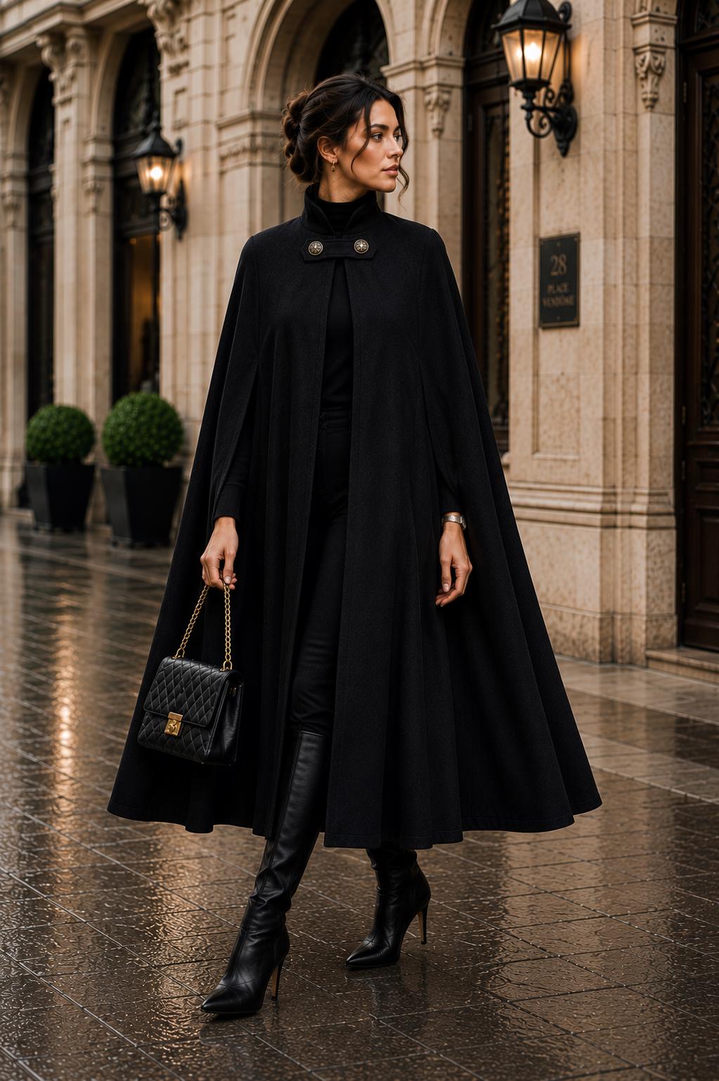 Steampunk Cape Noire Manteau Steampunk Cape France
