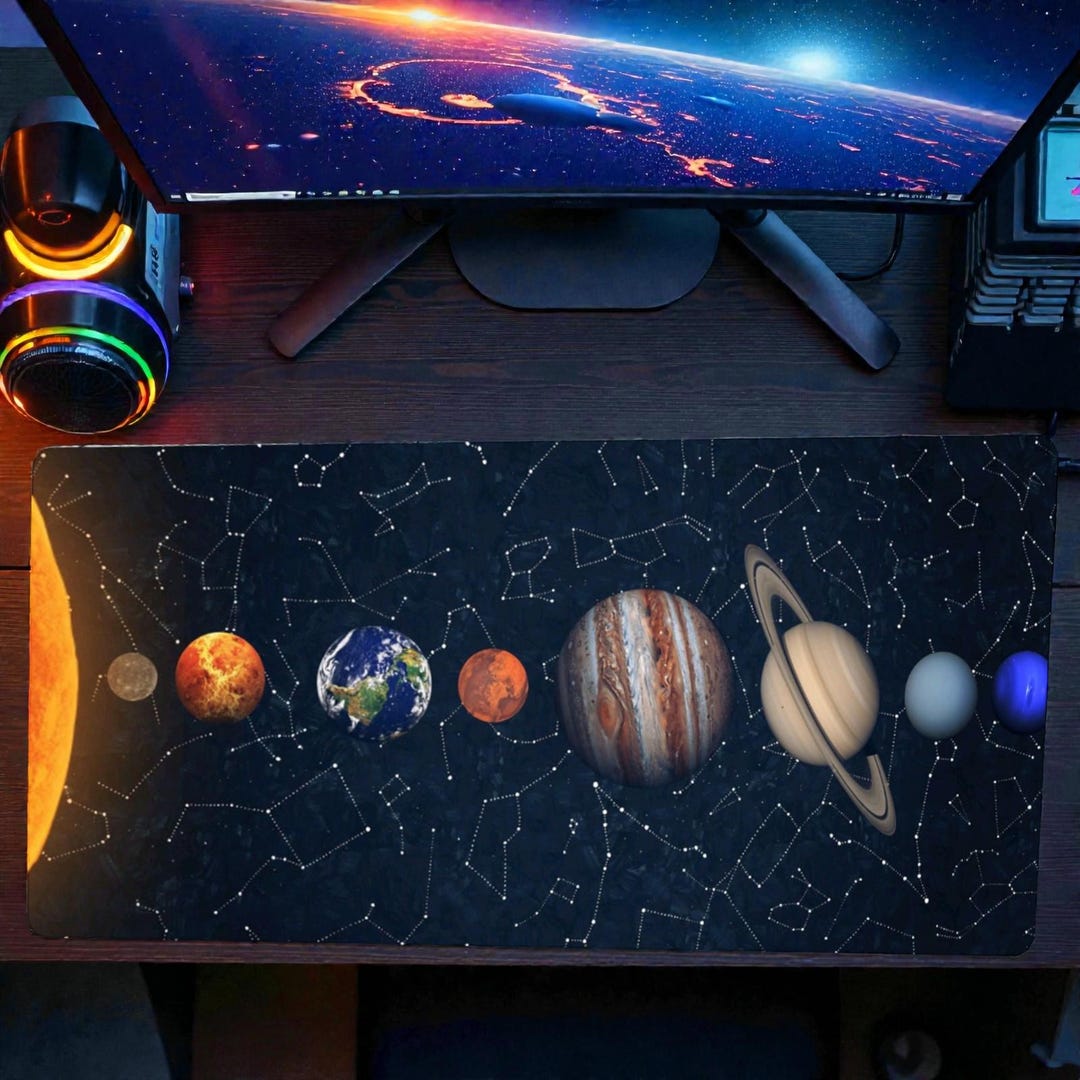 Solor System Desk Solar System Desk Mat – Large Gaming Mouse Pad - Etsy Canada