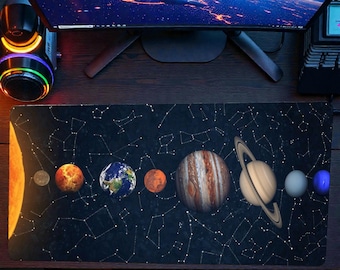 Sonnensystem Schreibtischmatte - großes Gaming Mauspad