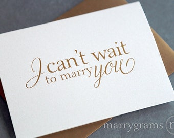 GOLD FOIL Wedding Card to Your Bride or Groom - I Can't Wait to Marry You - To my Groom Wedding Day Notecard Love Note Before I Do CS08