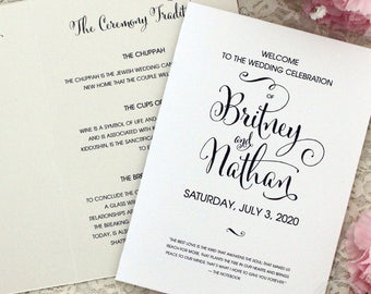 fast wedding program etsy