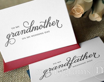 Grandfather Grandmother To My Grandparents on My Wedding Day Thank You CS01 Wedding Card to Grandparents of the Bride or Groom Cards