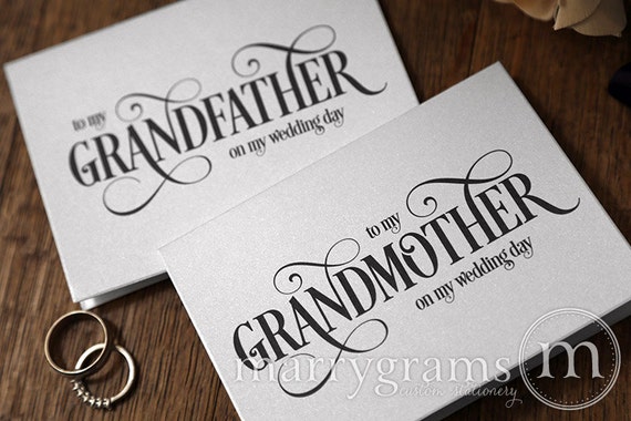 Grandfather Grandmother To My Grandparents on My Wedding Day Thank You CS01 Wedding Card to Grandparents of the Bride or Groom Cards