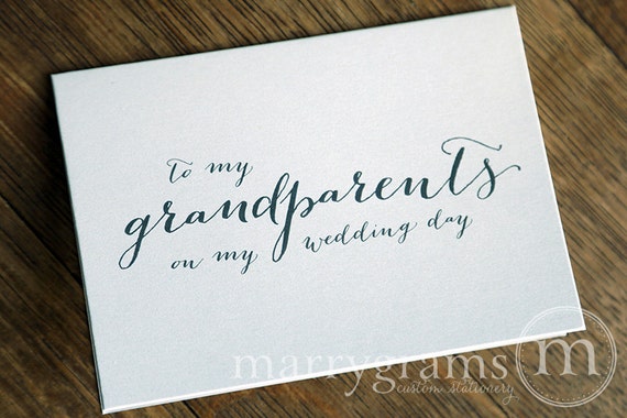 Grandfather Grandmother To My Grandparents on My Wedding Day Thank You CS01 Wedding Card to Grandparents of the Bride or Groom Cards