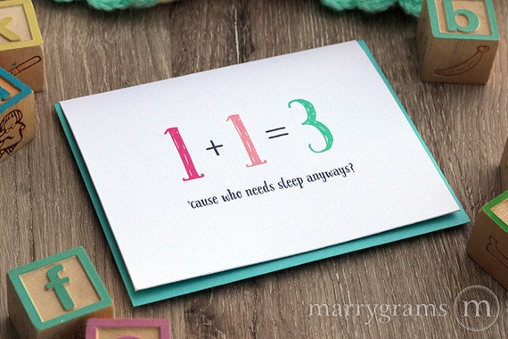 Funny Baby Greeting Card Math 11 is 3 Pregnancy