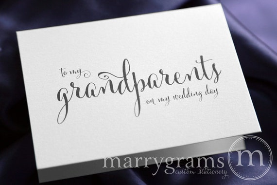 Grandfather Grandmother To My Grandparents on My Wedding Day Thank You CS01 Wedding Card to Grandparents of the Bride or Groom Cards