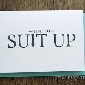 Time to Suit Up - Will You Be My Groomsman Card, Best Man, Usher, Ring Bearer- Wedding Cards for Guys to Ask Groomsmen, Guys -Single Listing