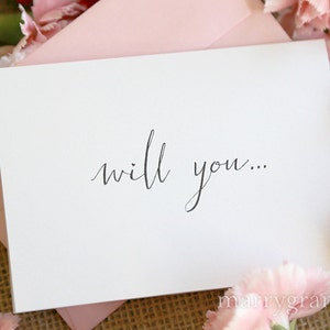 Cute Will You Be My Bridesmaid Cards - Will You Be My Matron of Honor, Maid of Honor, Flower Girl, Bridesmaid, Bridesman Proposal Card