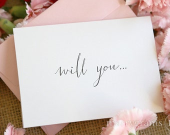 Cute Will You Be My Bridesmaid Cards - Will You Be My Matron of Honor, Maid of Honor, Flower Girl, Bridesmaid, Bridesman Proposal Card
