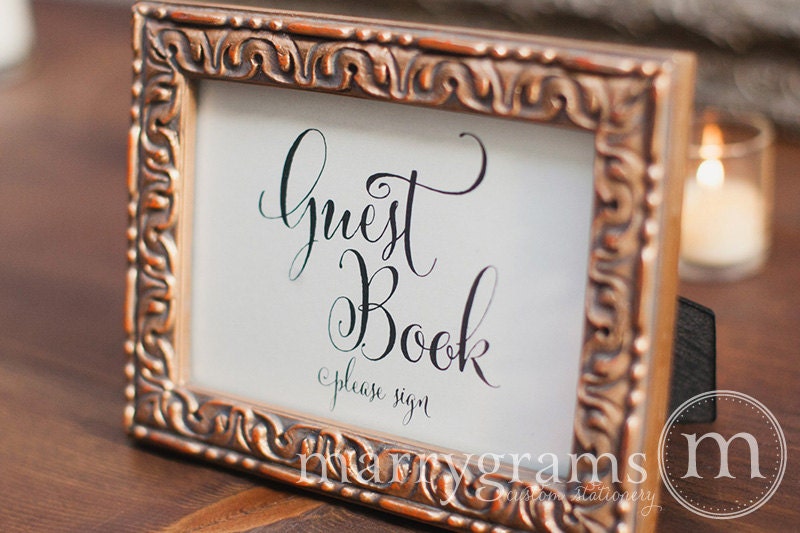 Guest Book Table Card Sign - Please Sign - Wedding Reception Seating …