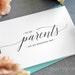 Wedding Card to Your Parents - On My Wedding Day Keepsake Thank You Cards - Special Note to go w Gift for Parents of the Bride or Groom CS13 