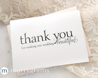 Wedding Card to Your Decorator, Stylist, Wedding Reception Venue -- Thank You for Making Our Wedding Beautiful - Host Hostess CS08