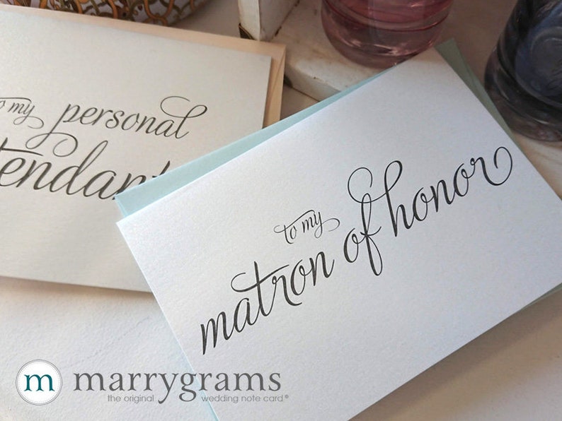 Maid of Honor CLOSE OUT STYLE Wedding Party Thank You Cards perfect with a Gift Bridal Party Thank You Notes Bridesmaid Cards Single