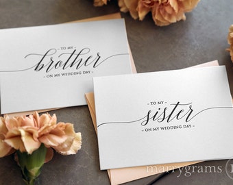 Wedding Card to Your Brother or Sister -- Siblings of the Bride or Groom Cards - To My Sister-in-Law, Brother-in-Law On My Wedding Day CS13