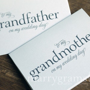 Grandfather Grandmother To My Grandparents on My Wedding Day Thank You CS01 Wedding Card to Grandparents of the Bride or Groom Cards