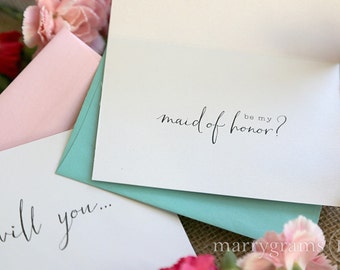 Will You Be My Bridesmaid Proposal Cards -Cute Way to Ask Maid, Matron of Honor, Flower Girl, Wedding Party, Unique Attendant Bridesman Card