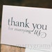 Wedding Card to Your Officiant - Thank You for Marrying Us - Priest, Rabbi, Deacon Note Card to go w/ Gift - CS08 