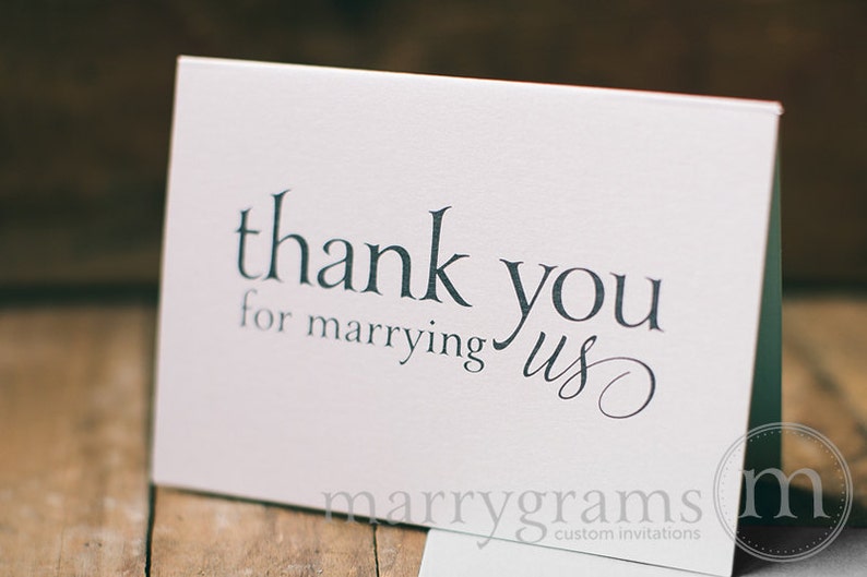 Wedding Card to Your Officiant Thank You for Marrying Us Priest, Rabbi, Deacon Note Card to go w/ Gift CS08 Charcoal Ink