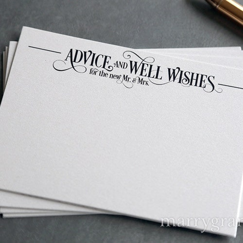 Literary Catalog Card Guest Book Cards for Wedding / Advice Etsy