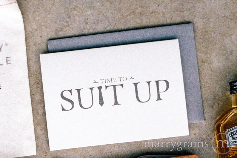 Time to Suit Up - Will You Be My Groomsman Card, Best Man, Usher, Ring Bearer, Man of Honor - Fun Wedding Cards for Groom to Ask Groomsmen 