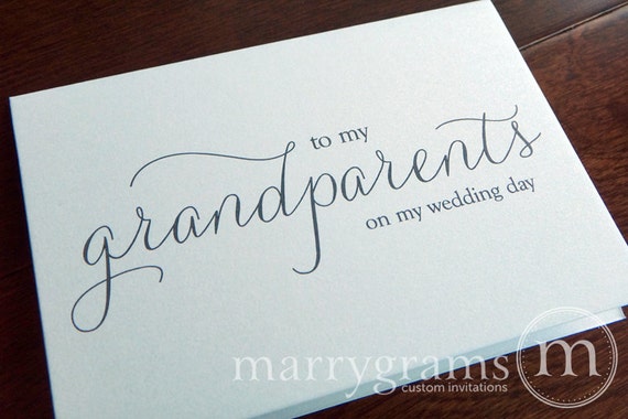 Grandfather Grandmother To My Grandparents on My Wedding Day Thank You CS01 Wedding Card to Grandparents of the Bride or Groom Cards