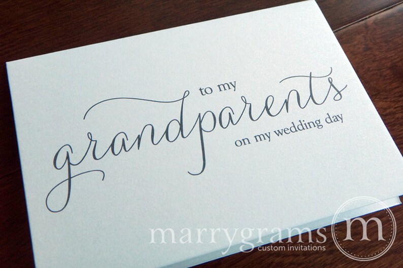 Grandfather Grandmother To My Grandparents on My Wedding Day Thank You CS01 Wedding Card to Grandparents of the Bride or Groom Cards