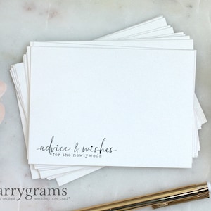 Wedding Advice Cards Modern Guest Book Marriage Tips Well Wishes for the Newlyweds Cards Wedding Reception Guestbook Script Typewriter Style