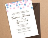 items similar to twins baptism christening invitation twins