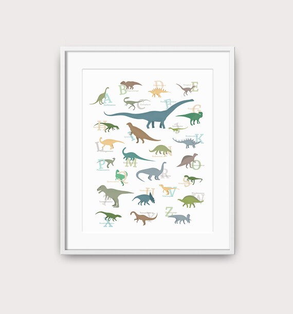 Dinosaur Alphabet Dinosaurs Printable Wall Art Kids Room Etsy