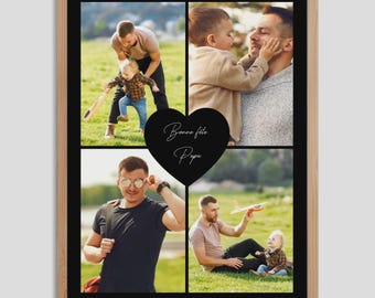 Personalisiertes Papa-Poster mit 4 Fotos – Individueller Rahmen für Vatertag und Geburtstag