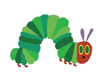 The Very Hungry Caterpillar PNG | Eric Carle Digital File for First Birthday Decor, Classroom Wall Decal & Iron On Design