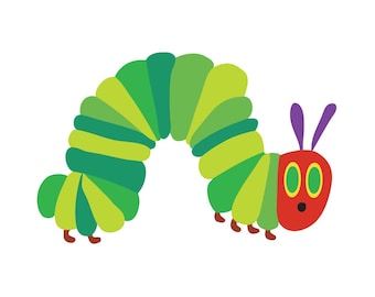 The Very Hungry Caterpillar PNG | Eric Carle Digital File for First Birthday Decor, Classroom Wall Decal & Iron On Design